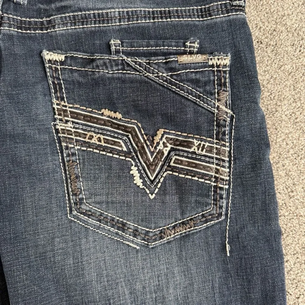 Salvage Supply Company Mayhem Bootcut Jeans Mens Buckle Dark Wash Size 38R